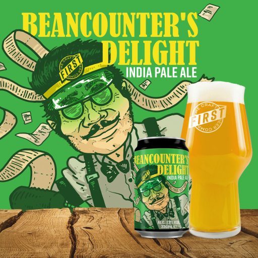 FIRST Craft Beer Beancounters Delight világos komlós IPA sör háromféle komlóval
