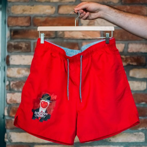 Férfi Piros Fürdőnadrág FIRST Craft Beer Belgian Cherry sörlogóval