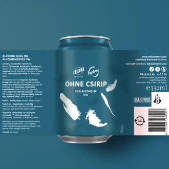ohne csirip x first craft beer kollab alkoholmentes világos szűretlen ipa sör