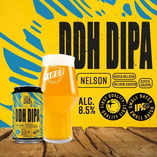 Single Hop Series Nelson Double Dryhopped Hazy Double IPA FIRST sör