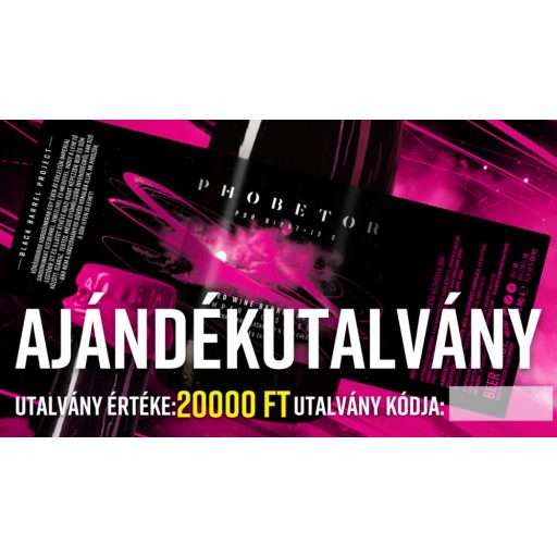 levásárolható ajándékutalvány a webshopra 20000 ft értékben