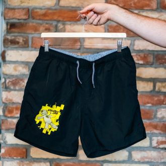 Férfi Fekete Fürdőnadrág FIRST Craft Beer Voodoo IPA sörlogóval