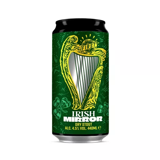 Irish Mirror fekete szűretlen stout stílusú FIRST Craft Beer dobozos sör